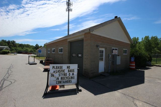 Main Tranfer Station building with sign out front
