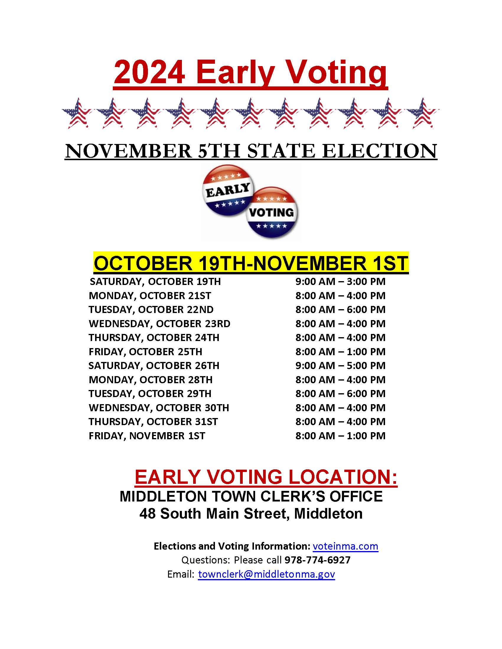 2024 Early Voting-State Election