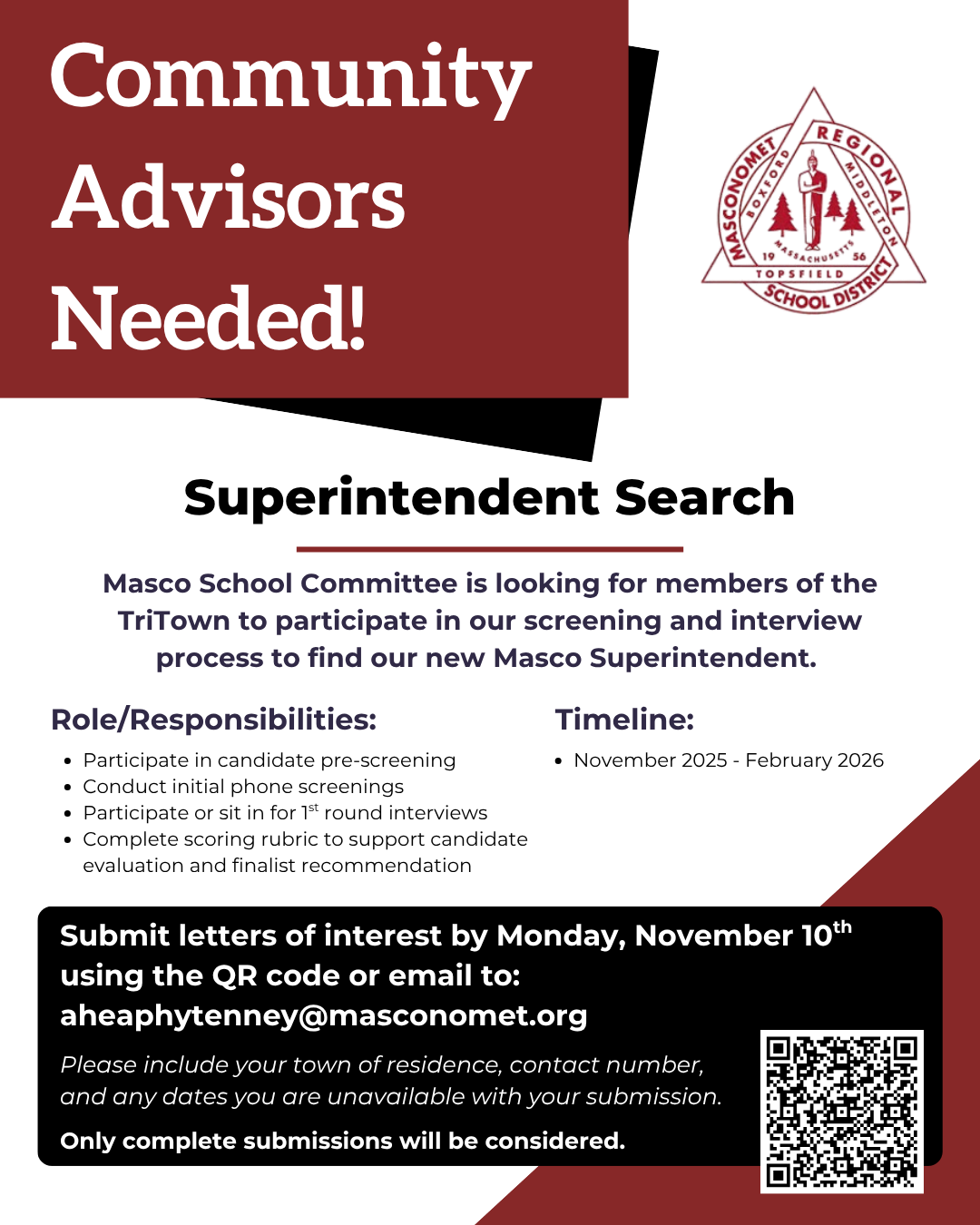 Superintendent Search Community Advisory Committee
